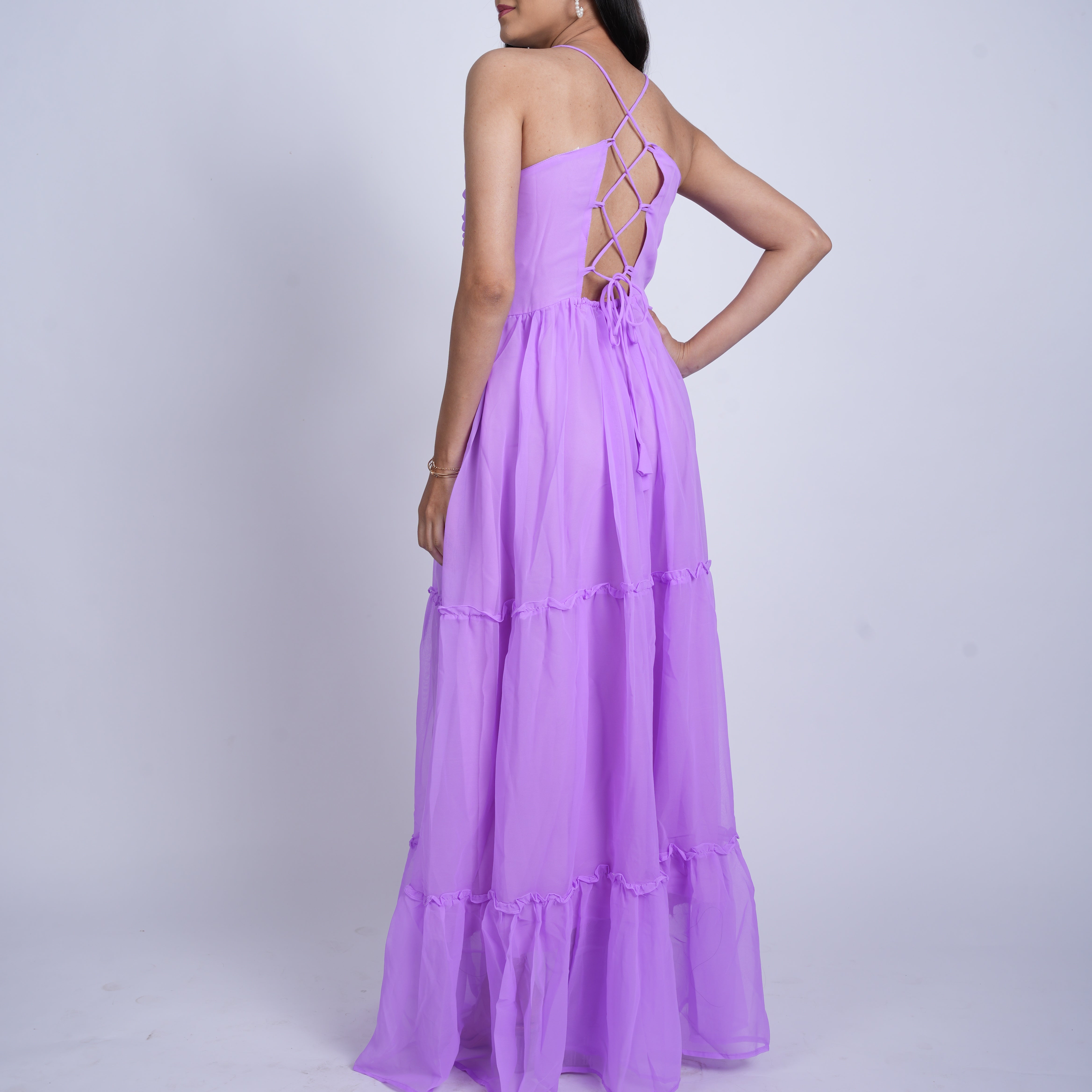 Lavender Tiered Maxi Dress