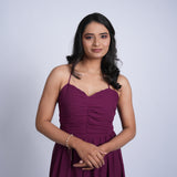 Wine Tiered Maxi Dress