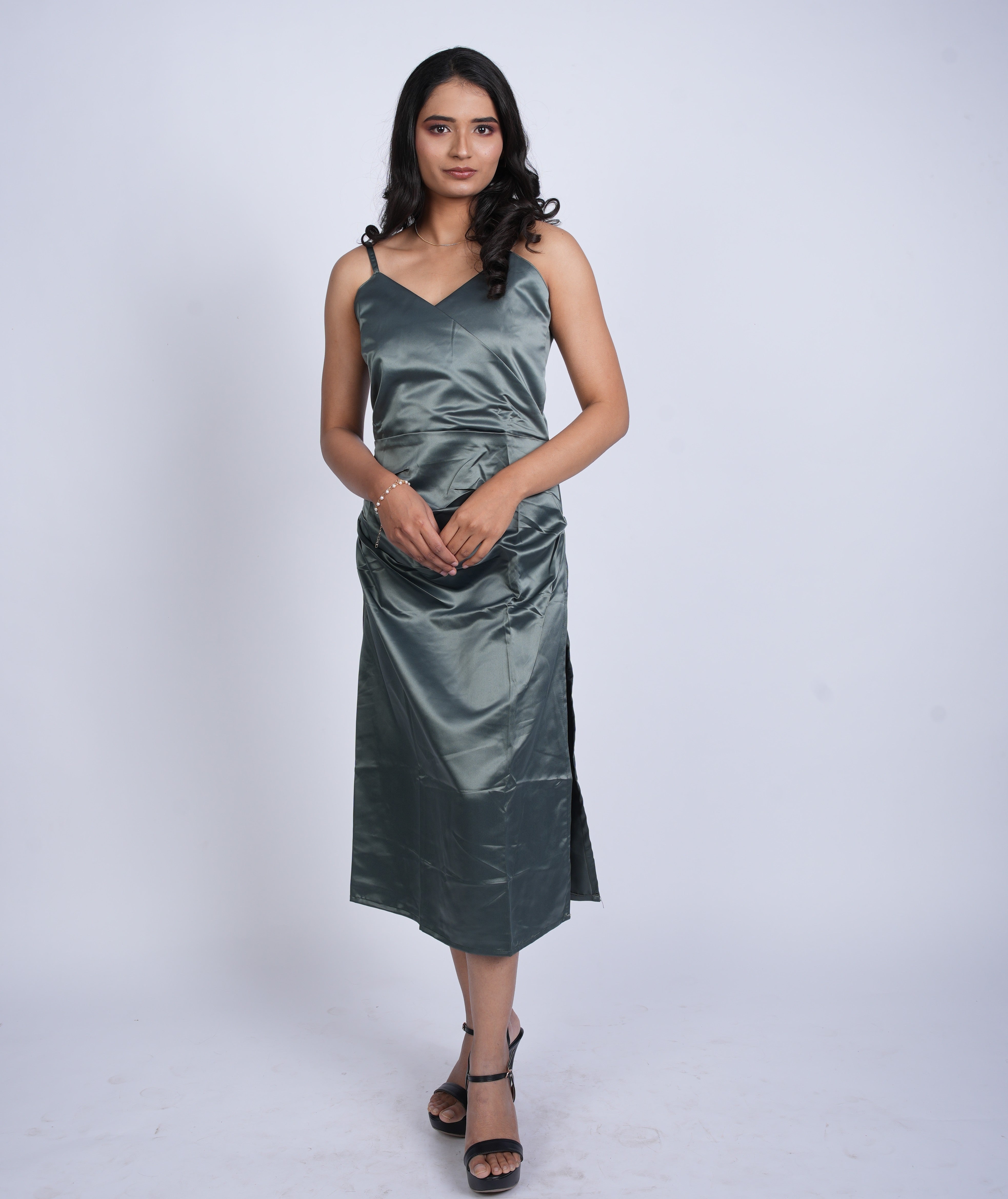 Satin Slip Midi Dress