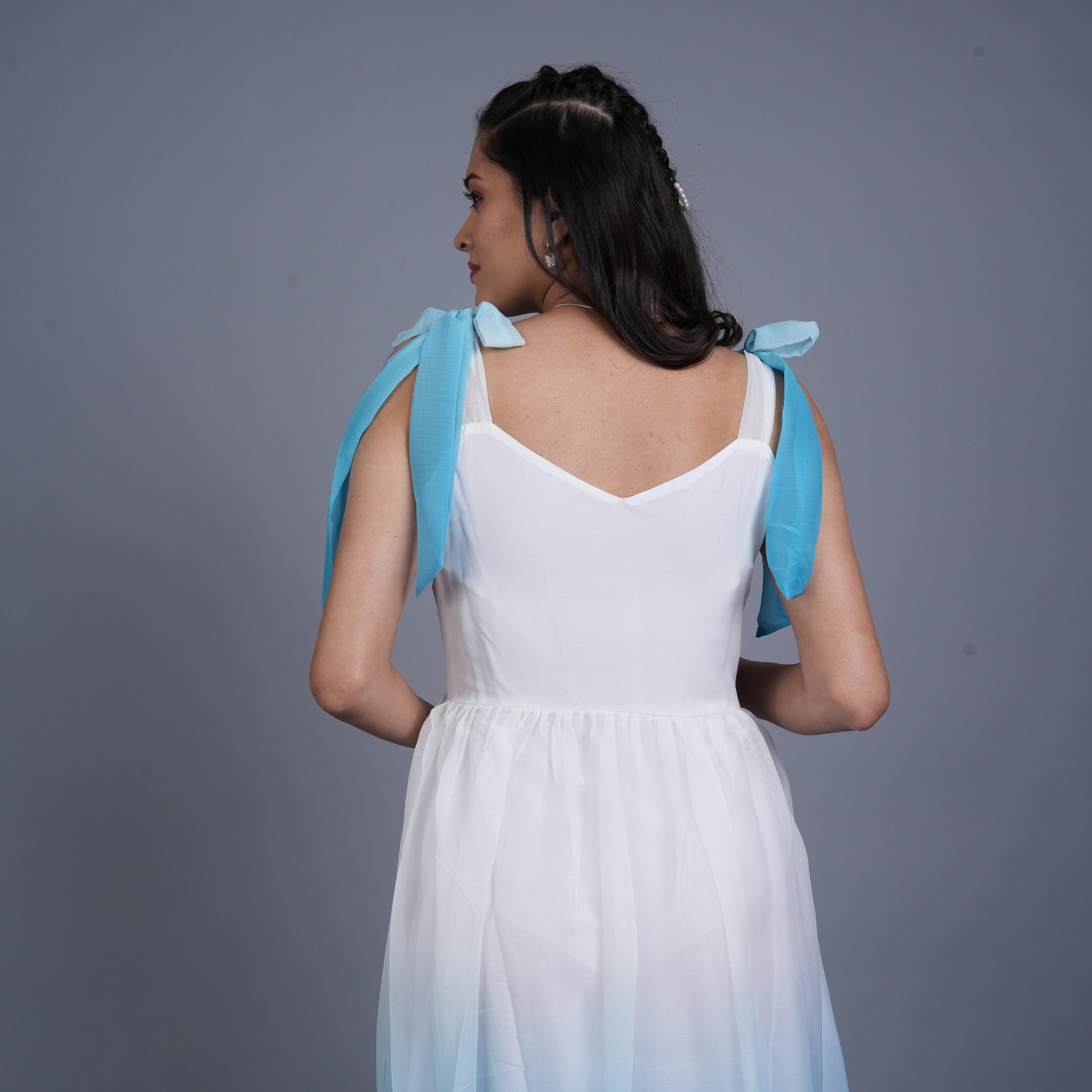 Ombre Tie-Strap Midi Dress