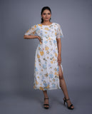 Floral Slit Midi Dress