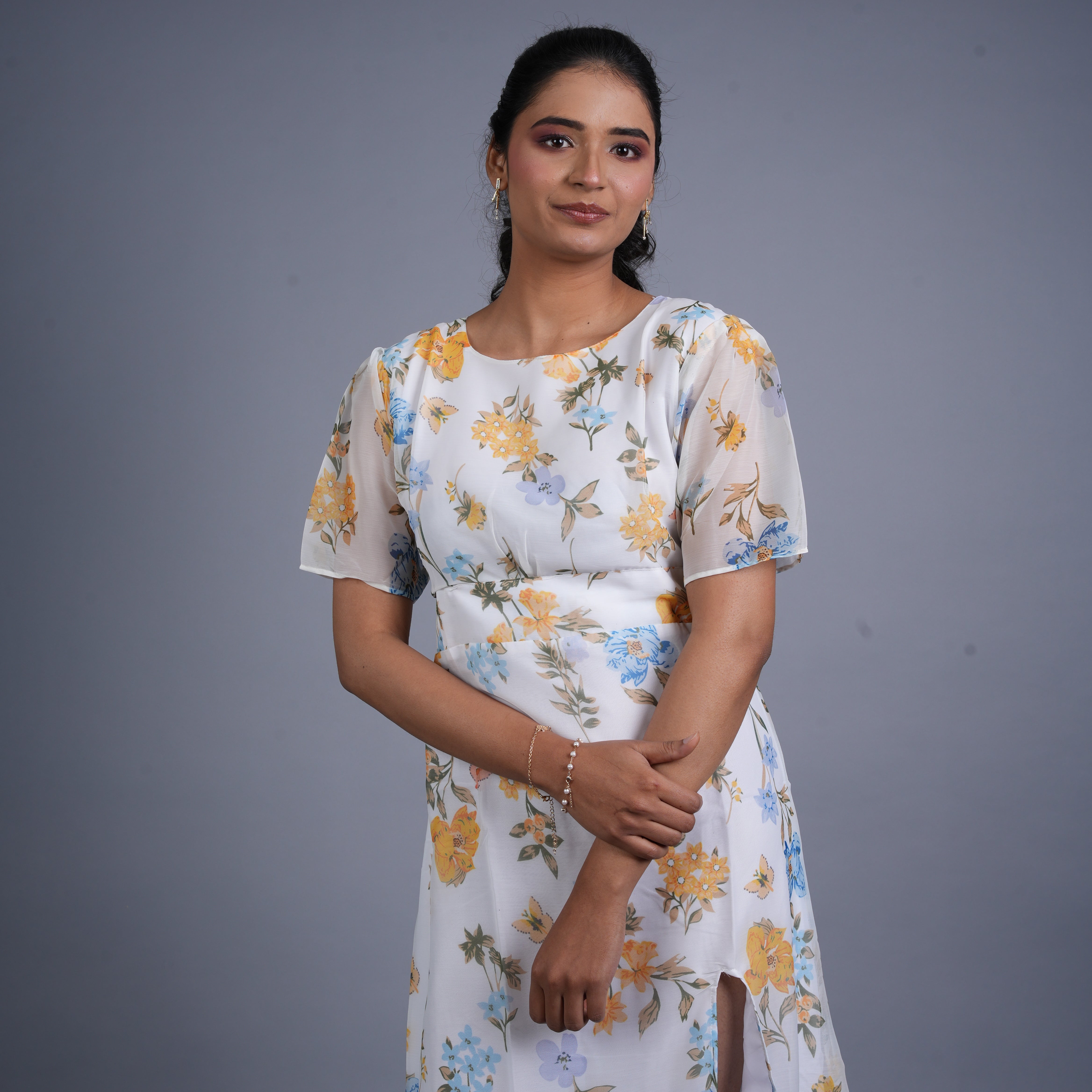 Floral Slit Midi Dress